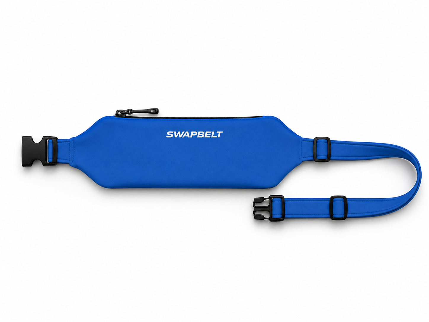 Blue SwapBelt product cutout showing the waterproof core and belt